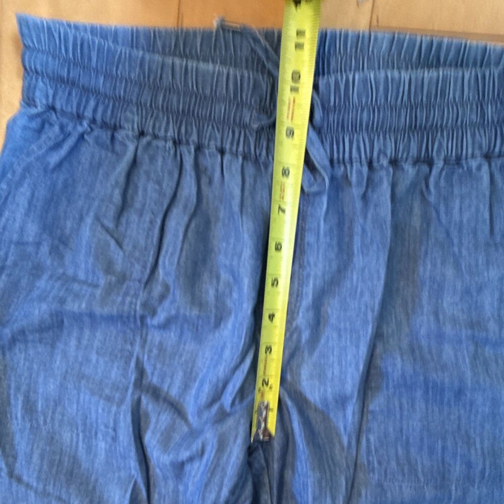 Blue lightweight Cotton Jogger Pants Drawstring Elastic Waist Pockets M - Picture 5 of 10